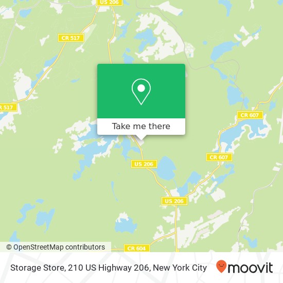 Storage Store, 210 US Highway 206 map