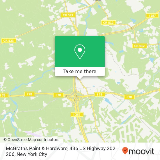 Mapa de McGrath's Paint & Hardware, 436 US Highway 202 206