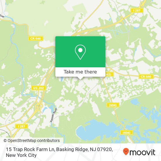 Mapa de 15 Trap Rock Farm Ln, Basking Ridge, NJ 07920