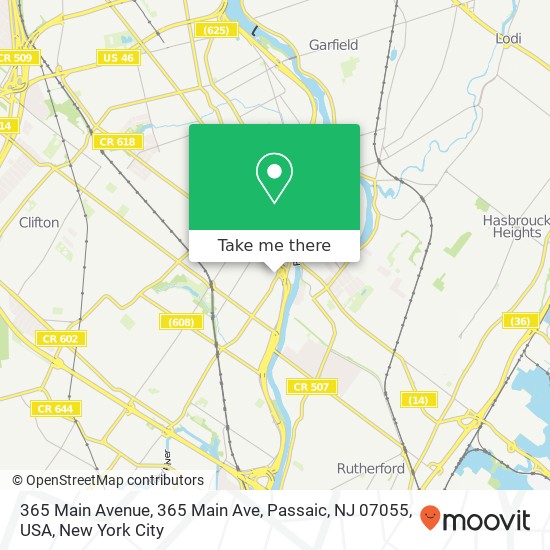 365 Main Avenue, 365 Main Ave, Passaic, NJ 07055, USA map