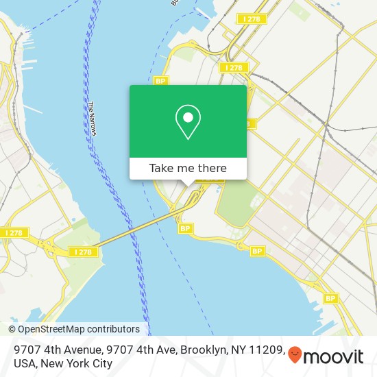 9707 4th Avenue, 9707 4th Ave, Brooklyn, NY 11209, USA map