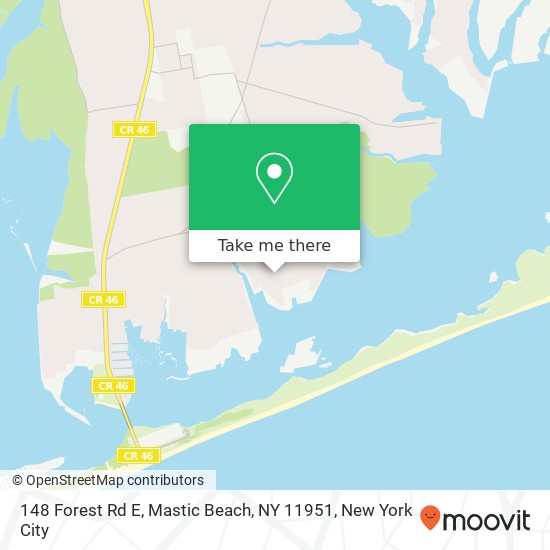 Mapa de 148 Forest Rd E, Mastic Beach, NY 11951