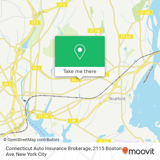 Mapa de Connecticut Auto Insurance Brokerage, 2115 Boston Ave