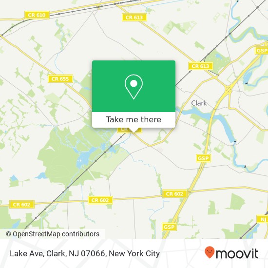 Mapa de Lake Ave, Clark, NJ 07066