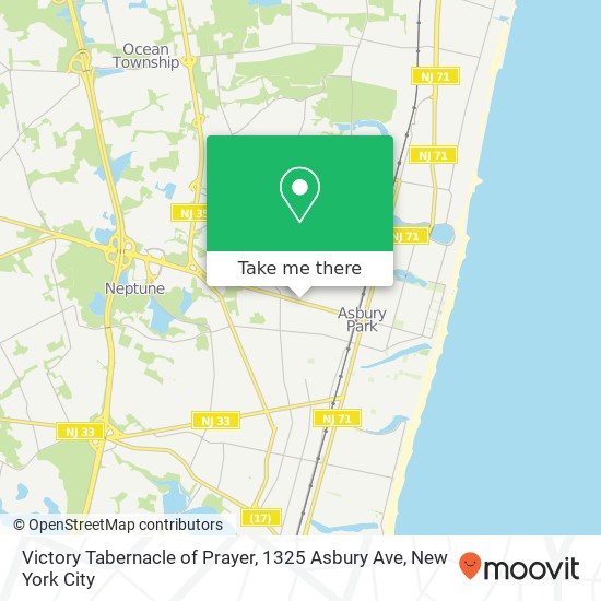 Victory Tabernacle of Prayer, 1325 Asbury Ave map