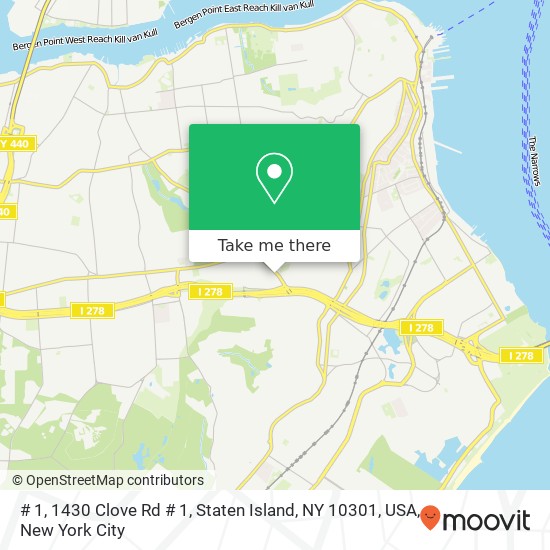 # 1, 1430 Clove Rd # 1, Staten Island, NY 10301, USA map
