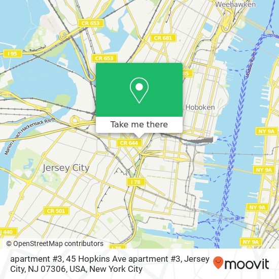 apartment #3, 45 Hopkins Ave apartment #3, Jersey City, NJ 07306, USA map