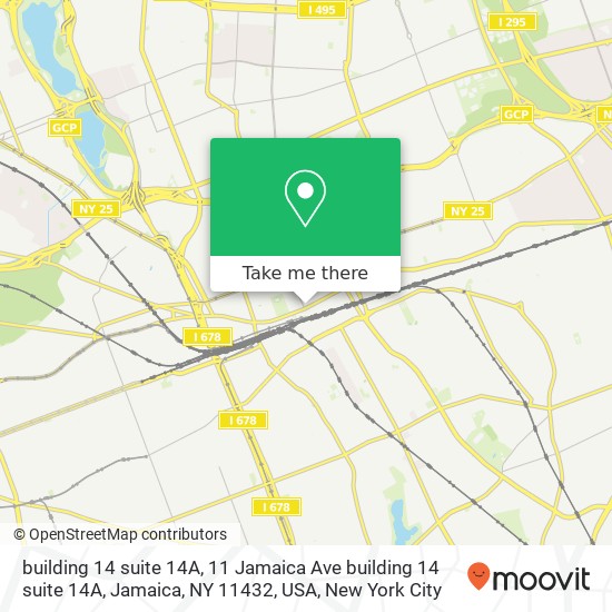 Mapa de building 14 suite 14A, 11 Jamaica Ave building 14 suite 14A, Jamaica, NY 11432, USA