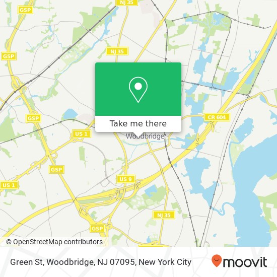 Mapa de Green St, Woodbridge, NJ 07095