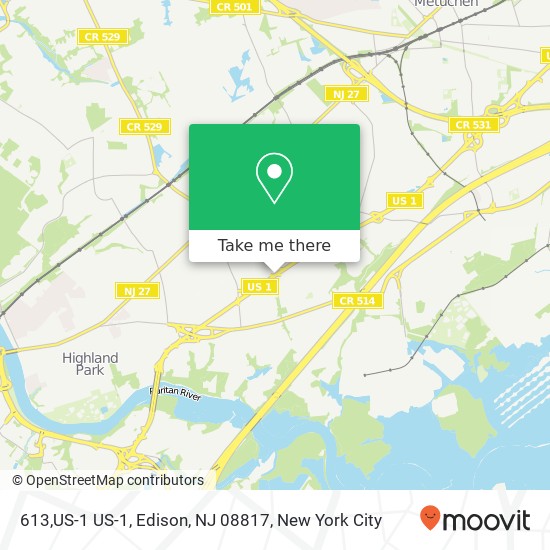 Mapa de 613,US-1 US-1, Edison, NJ 08817