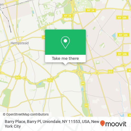 Mapa de Barry Place, Barry Pl, Uniondale, NY 11553, USA