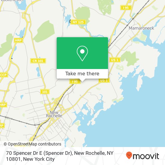 70 Spencer Dr E (Spencer Dr), New Rochelle, NY 10801 map