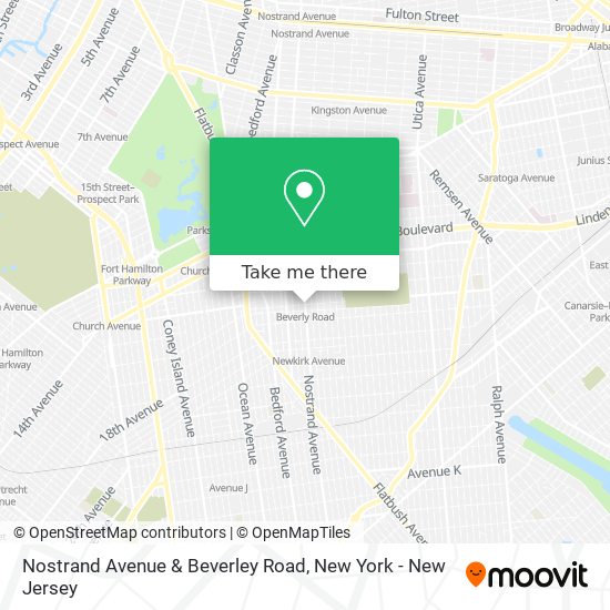 Mapa de Nostrand Avenue & Beverley Road