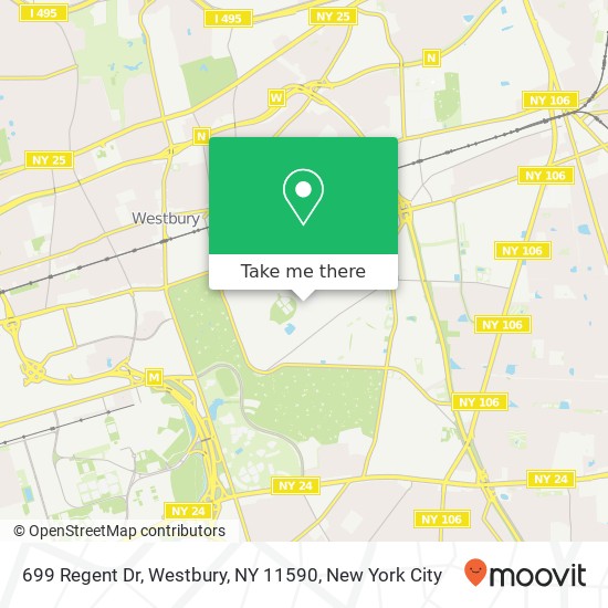 Mapa de 699 Regent Dr, Westbury, NY 11590
