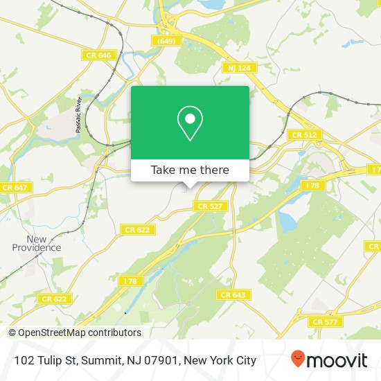 102 Tulip St, Summit, NJ 07901 map