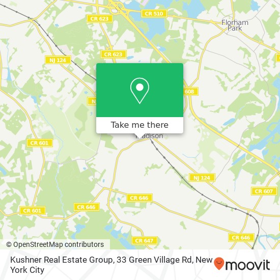 Mapa de Kushner Real Estate Group, 33 Green Village Rd