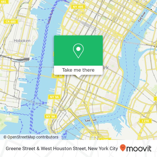 Greene Street & West Houston Street map