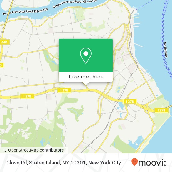 Mapa de Clove Rd, Staten Island, NY 10301