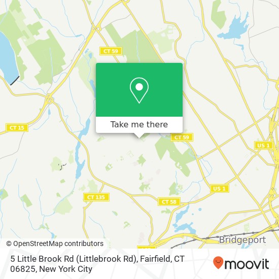 Mapa de 5 Little Brook Rd (Littlebrook Rd), Fairfield, CT 06825