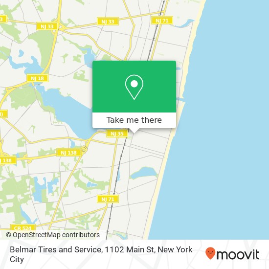 Belmar Tires and Service, 1102 Main St map