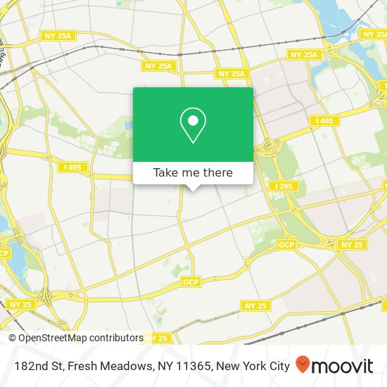 Mapa de 182nd St, Fresh Meadows, NY 11365
