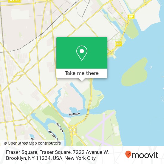 Mapa de Fraser Square, Fraser Square, 7222 Avenue W, Brooklyn, NY 11234, USA