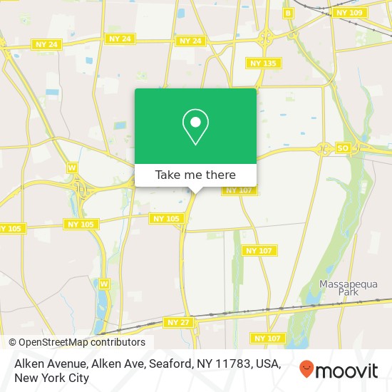 Alken Avenue, Alken Ave, Seaford, NY 11783, USA map