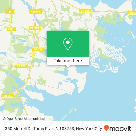 Mapa de 350 Morrell Dr, Toms River, NJ 08753