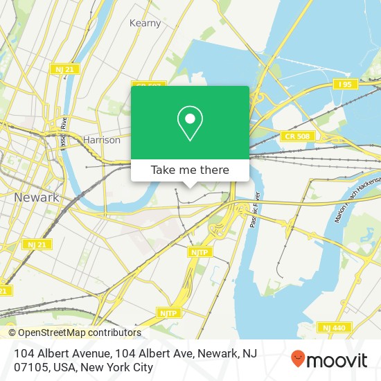 104 Albert Avenue, 104 Albert Ave, Newark, NJ 07105, USA map