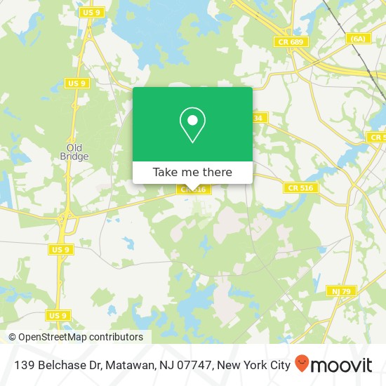 Mapa de 139 Belchase Dr, Matawan, NJ 07747