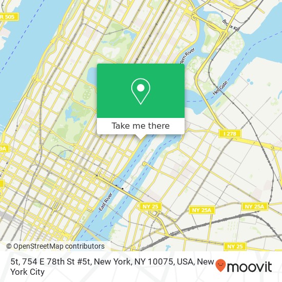 5t, 754 E 78th St #5t, New York, NY 10075, USA map