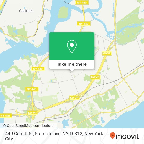 Mapa de 449 Cardiff St, Staten Island, NY 10312