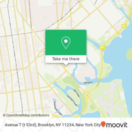 Mapa de Avenue T (t 53rd), Brooklyn, NY 11234