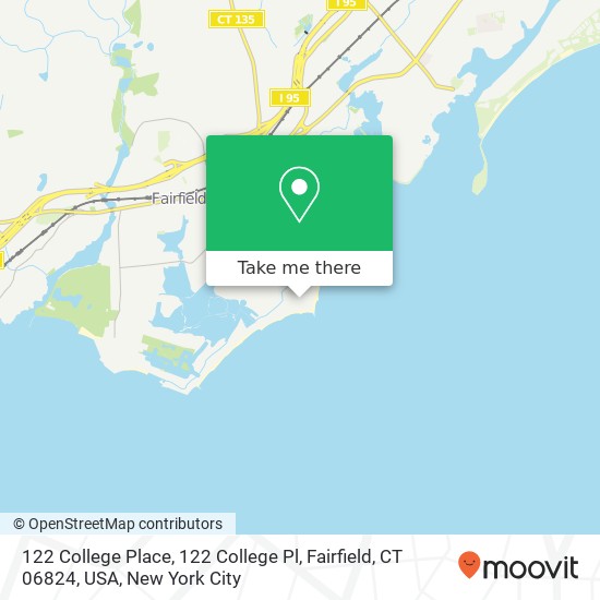 Mapa de 122 College Place, 122 College Pl, Fairfield, CT 06824, USA