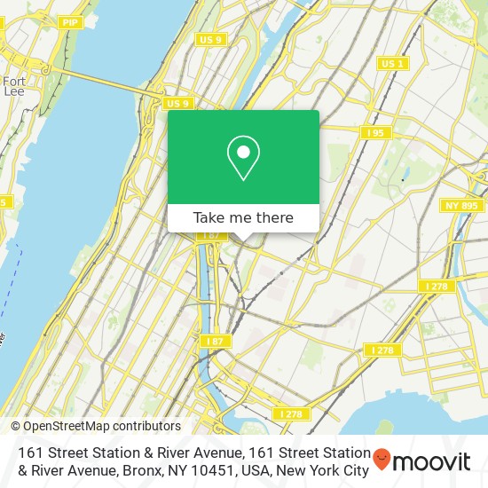 Mapa de 161 Street Station & River Avenue, 161 Street Station & River Avenue, Bronx, NY 10451, USA