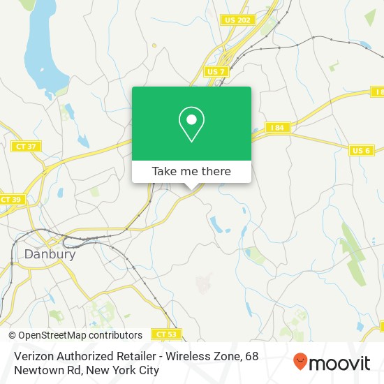 Mapa de Verizon Authorized Retailer - Wireless Zone, 68 Newtown Rd