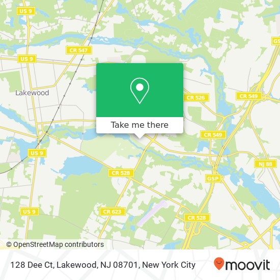 128 Dee Ct, Lakewood, NJ 08701 map