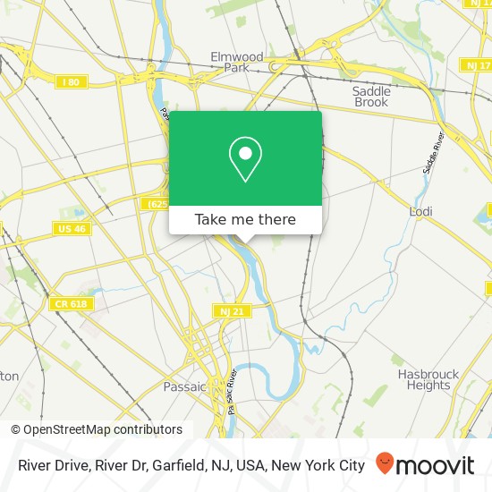 River Drive, River Dr, Garfield, NJ, USA map