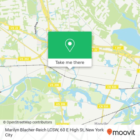 Mapa de Marilyn Blacher-Reich LCSW, 60 E High St