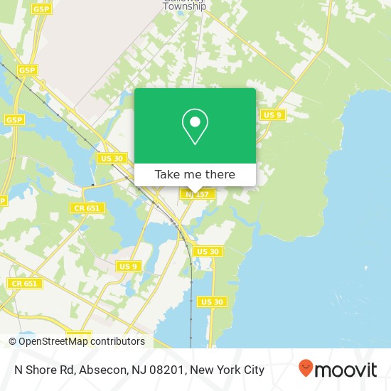 Mapa de N Shore Rd, Absecon, NJ 08201