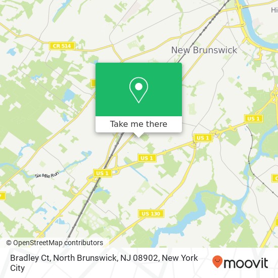 Mapa de Bradley Ct, North Brunswick, NJ 08902