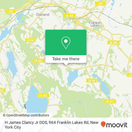 H James Clancy Jr DDS, 964 Franklin Lakes Rd map