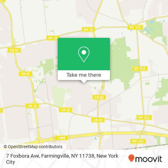 Mapa de 7 Foxbora Ave, Farmingville, NY 11738