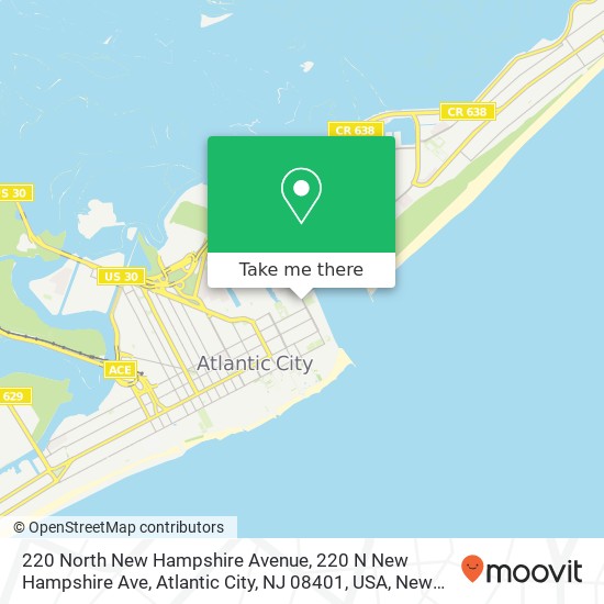 Mapa de 220 North New Hampshire Avenue, 220 N New Hampshire Ave, Atlantic City, NJ 08401, USA