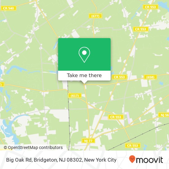 Mapa de Big Oak Rd, Bridgeton, NJ 08302