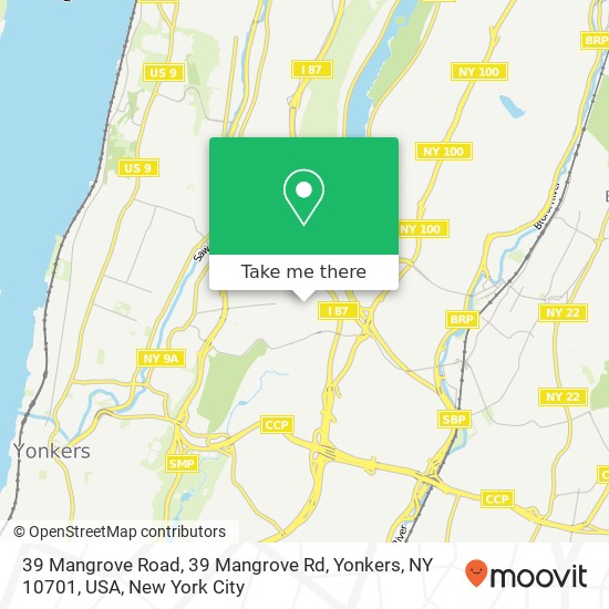 Mapa de 39 Mangrove Road, 39 Mangrove Rd, Yonkers, NY 10701, USA