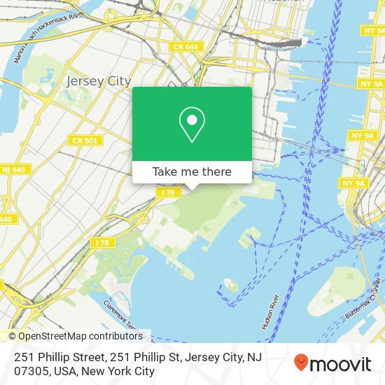 251 Phillip Street, 251 Phillip St, Jersey City, NJ 07305, USA map