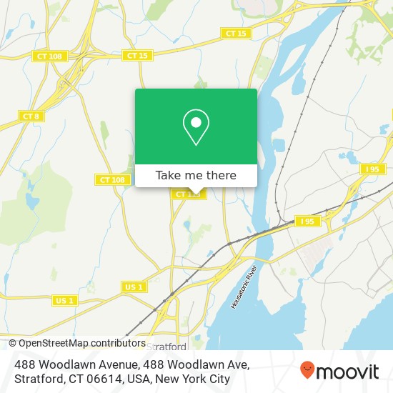 Mapa de 488 Woodlawn Avenue, 488 Woodlawn Ave, Stratford, CT 06614, USA