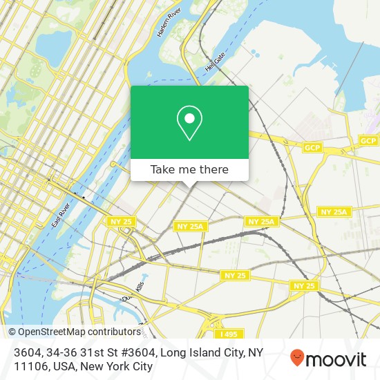 3604, 34-36 31st St #3604, Long Island City, NY 11106, USA map