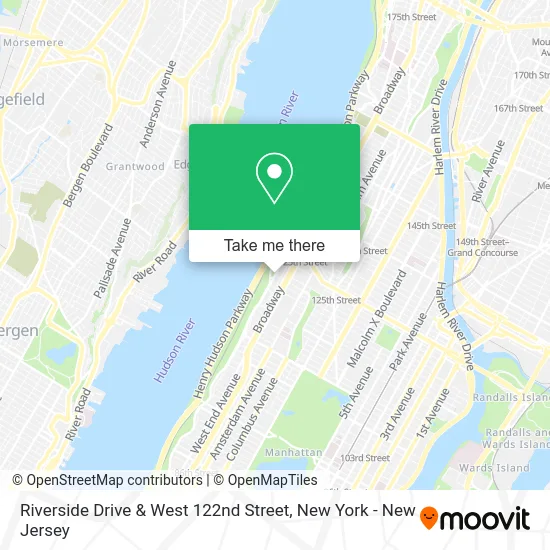 Riverside Drive & West 122nd Street map